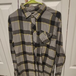 Zoo York Gray and Yellow Checkered Shirt